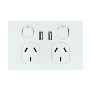 Ravelo Double Powerpoint 10 Amps 250V With 3.5Amp Twin Usb