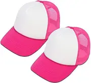 [MR.R] Sublimation Blanks Mesh Trucker Caps, Two Tone Trucker Hat,Summer Mesh Caps with Adjustable Snapback,2 pcs per Pack