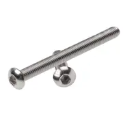Hex Socket Button Cap Head Screws Bolts, M4 x 50mm 304 Stainless Steel Metric, Hexagon Coarse Threaded Machine Fully Thread Allen SUS Storage