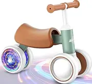 LEDIVO Colorful Lighting Baby Balance Bike for 1 Year Old Boys Girls 12-24 Month Toddler Balance Bike, 4 Wheels Toddler First Bike, 10-36 Month First Birthday Gifts Toys