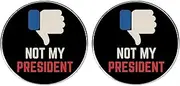[ZENRUIMING] 2 Pcs Not My President Pins, Humor Mock Circle Button Pins, Metal Alloy Badge, 3cm(1.2"), Metal, no gemstone