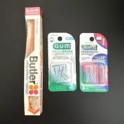 Lot BUTLER Proxabrush Handle 605P GUM Refills Moderate 612 Wide 614 Go Betweens
