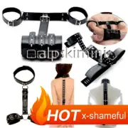Restraint PU Leder Wrist Cuffs Handcuffs Neck Collar Couples Games