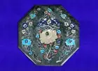 12" Marble corner / side Table Top Inlay Floral Work Home Decor / Handmade