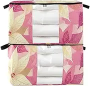 Yoogain 95 L zippered storage organizer with Reinforced Handles, clear window organizer under bed for King Comforter Bedding Pillow Sheet