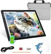 A4 Rechargeable Light Board with 6 Brightness Levels - Art Tracing Pad kit