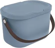 Rotho Babydesign Yuma Nappy Bin - Odour-Proof Nappy Container Made of Recycled Plastic, Hygienic & Environmentally Friendly - with Lid & Carry Handle, Blue