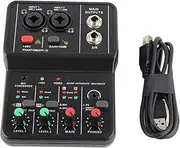 ZenithAur 2 Channels Audio Mixer, Compact Sound Mixing Console with USB Soundcard and 48V Power for Professional Music Recording and Karaoke