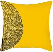 Cushion covers Cushion Covers 60cm x 60cm Yellow Black Cat Cushion Covers Invisible Zipper Sofa Cushions Outdoor Cushions Garden Cushions Linen Decorative Pillows for Home Office Car(Abstract Yellow L
