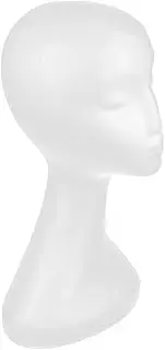 FOYTOKI White Female Mannequin Head Model for Displaying Wigs and Hats Lightweight Stand for Cosmetology and Styling Easy to Pin Accessories for Business Use