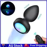 LED Luminous Anal Butt Plug Vibrator Colourful Light Prostate Massager Sex Toy