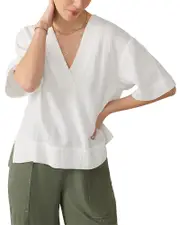 Faherty Dune Relaxed Fit Cotton Gauze Top