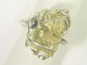BUTW Hammered Sterling Silver Wire Wrapped Green Apatite Ring (Size 6) 9929D TLE