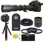 ZOOM LENS 500MM-1000MM 12" TRIPOD FOR NIKON D3000 D3100 D3200 D3400 D5600 5500