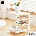 4-Tier End Table Side Table w/ Wheels Bedside Table for Small Space Sofa Room