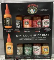 Melinda’s Mini Liquid Spice Rack Set 10 Sauces Wings Pizza Ghost Spicy .2 fl oz