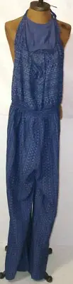 New NWT Prana Jumpsuit Halter Dark Blue Womens S Bra Pants Pockets Light Comfy