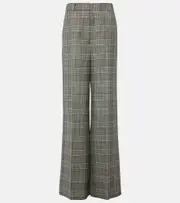 [Stella McCartney] Stella McCartney Checked wool flared pants AU 6 blue
