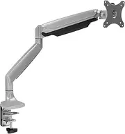 Mount-It! Premium Aluminum Single Monitor Desk Mount | Full Motion Gas Spring Monitor Arm Desk Mount | Single Monitor Stand Fits Up to 32 Inch Screen | Clamp/Grommet Monitor Mount | Silver (MI-1771)