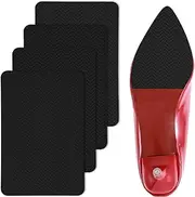 JIEYAO 4 Pcs Shoe Sole Protector, Shoe Grips on Bottom of Shoes Shoe Self Adhesive Shoe Bottom Protector for High Heels Non-Slip Shoe Pads Shoes Cover Bottoms for Women(Black), Black