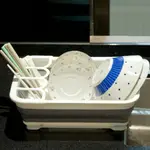 現貨 日本 玉橋折疊收納瀝水架 分隔設計 放置瀝水架 餐盤 碗盤 筷子 杯子 露營 洗菜藍