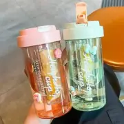 Folding Straw Fruit Drink Bottles Transparent Straw Water Bottle Outdoors