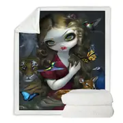 Maiden Fauna the Goddess of Animals Throw Blanket