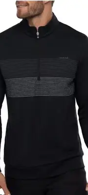 NWT Travis Mathew Black Book Club Long Sleeve 1/4 Zip Pullover Mens Small