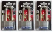 Master Lock 1DLJ Laminated Steel Padlock, 2-1/2" Shackle, 1-3/4'' Body (3-PACK)