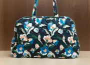 Vera Bradley Grand Weekender Travel Bag Immersed Blooms Blue Green Carry On