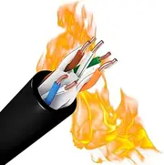 Cat 6E Ethernet Network Cable -Black 250FT, 600MHz 23AWG Solid Bare Copper Wire Outdoor/Indoor, Bulk No Ends 100/250/500/1000 Ft Available, Heat Resistant Plenum Rated - CMP