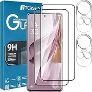 [2+2 Pack] T Tersely Screen Protector for Oppo Reno 10 5G/ Reno 10 Pro 5G 6.7inch with Camera Lens Protector,Tempered Glass Film, HD Clear, Case Friendly- 2 Pack Each