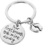 [Sosoport] Cute Foot Keychain Pendant Intricate Backpack Decor Heartfelt Mother Daughter Keychain Stylish Bag Charm for present for Family