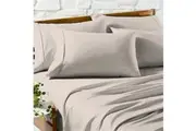 Renee Taylor Egyptian Cotton Sheet Pillowcase Bedding Sleep Set - Sand