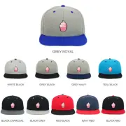 Youth Kid's Cupcake Patch Flat Bill Snapback 2-Tone Baseball Cap - FREE SHIPPING