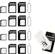 4 Pieces 4-in-1 Nano SIM Card Holder, SIM Card Adapter, SIM Adapter, eSIM Adapter, SIM Card Adapter, SIM Eject Pin, Compatible with Smartphone