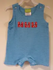 NWT Classic Whimsy Sea Crab Blue Stripe Shortall /Jon Jon Boy's Size 6 Months