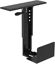 Under Desk PC Mount, 360° Swivel Adjustable Computer CPU Holder, PC Mount Under Desk Computers Mounts, Supports up to 25kg, Height & Width Adjustable, Steel Computer Tower Mount Bracket for Office
