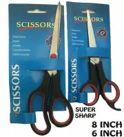 8" & 6" Scissors Sharp Smooth Handle Cutting Paper Foam Poster Board