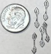 Bail, 100 SMALL Nickel Plate Brass FoldOver Glue on Pendant Leaf Bail 6.5mm Grip