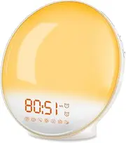 NAUXIU Simulated Sunrise Wake Up Light LED Electronic Alarm Children Bedside Up Wake Light Light Colorful Clock C8U2 Atmosphere Light