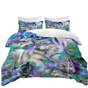 Forest Animals Art Daydream Galaxy Wolves Quilt Cover