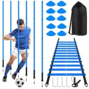 Soccer Agility Training Equipment: 6 Soccer Agility Poles, 20ft Agility Ladde...