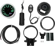 XTevu Tachometer, RPM Gauge, Universal 85mm 0-11000RPM Colourful LED Backlight Tachometer Compatible with 12V Motorcycle RV Yacht, Engine Speed Tachometer