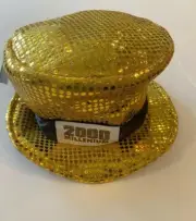 ELOPE 2000 MILLENIUM TOP HAT SEQUIN GOLD LIGHT FITS MOST ADULT AND KIDS 14+