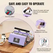 Sublimation Mug Press Machine for 11-30oz Tumblers Purple Heat Transfer
