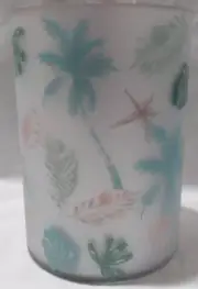 Yankee Candle Mirrored Large Jar Holder J/H BEACH DAY Star Fish Palm Tree Leaves
