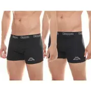 8 X Kappa Mens Black/Black Boxer Shorts Comfy Trunks