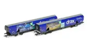 Hornby R60176A Drax Biomass Wagon Pack 83700698071-3 & 83700698009-3 OO Gauge