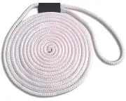 1/2" x 10' Double Braid Nylon Dock Rope Lines - White - Made in USA